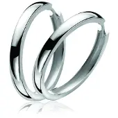 Zinzi zilveren oorringen 28 x 3mm glad met luxe klapsluiting ZIO193