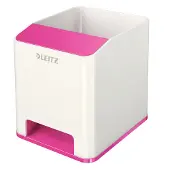 Leitz WOW Sound Pennenbakje Duokleur Wit, Roze 9 x 10 x 10,1 cm