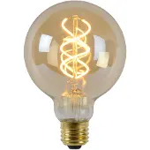 Lucide G95 - Filament lamp - Ø 9,5 cm - LED Dimb. - E27 - 1x4,9W 2200K - Amber