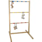 Bex Spin Ladder Original – Ladder Toss Werpspel – Houten Buitenspel Van Rubberhout – Inclusief 6 Touwballen – Complete Set – Vanaf 8 Jaar
