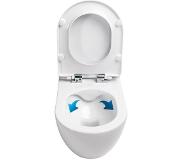 Creavit Free Wandclosetpot Randloos Met RVS Sproeier (Bidet) Wit( Inclusief deksel)