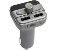 Technaxx FMT900BT Zender, zilver, USB FM, BT handsfree, MicroSD, Auto-adapter, Grijs
