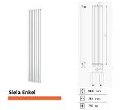 Plieger Siena designradiator verticaal enkel 1800x318mm 766W mat wit