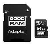 Goodram Micro SDHC/XC kaart 64GB Class 10 UHS-I met adapter
