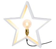 Star Trading Lysekil Kerst Tafellamp Ster - E27 - 50 cm- hout/staal/wit/geelkoper
