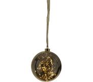 Star Trading Glow Kerstbal - Kerstverlichting - LED - 15 cm - glas/zwart-transparant