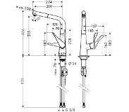 Hansgrohe Metris keukenkraan met uittrekbare kraanuitloop chroom
