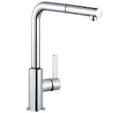 Kludi L Line S 1 gats keukenkraan met uittrekbare handdouche chroom