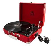 GPO ATTACHERED Kofferplatenspeler met ingebouwde speakers - Rood