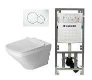 Duravit Durastyle toiletset met inbouwreservoir geberit toiletzitting met softclose en sigma01 bedieningsplaat wit 0701131/0700518/sw54193/sw68351/