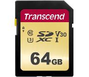 Transcend 64GB SDXC Class 10 UHS-I U3 V30 MLC (R 95 W 45)