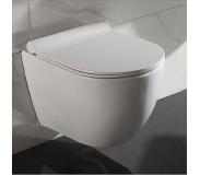 SaniGoods Size randloos compact hangtoilet inclusief zitting 49cm wit
