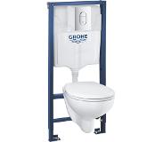 GROHE Solido Bau toiletset - spoelrandloos - softclose/quickrelease zitting - bedieningsplaat chroom - glans Wit 39418000