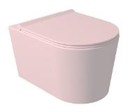 Salenzi Wandcloset Civita 50x35x36.5cm Keramiek Rimless Mat Roze (Excl. zitting)