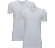 Claesen's Basics T-shirts (2-pack), heren T-shirts V-hals, wit | XXL