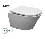 Saqu Sky 2.0 compact randloos hangtoilet met slimseat toiletbril met quickrelease Wit