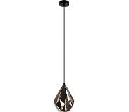 Eglo Hanglamp Carlton, zwart/koper, Ø 20,5 cm