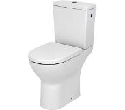 Plieger Toiletpot Staand Plieger Plus 38.5x65x90cm Keramiek Wit Diepspoel Dual Flush met Toiletzitting