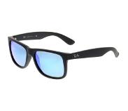 Ray-Ban Justin RB4165 Black Rubber / Green Mirror Blue Lens