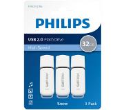 Philips 3-Pack Philips USB Stick 32 GB - USB 2.0 Type-A 3.2 Gen 1 (3.1 Gen 1), Shadow Grey/ Wit