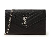 Yves Saint Laurent Cassandre portemonnee van kalfsleer met afneembare schouderriem
