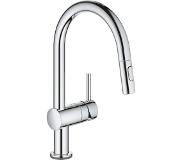 GROHE Minta Touch elektronische kraan met draaibare C-uitloop en uittrekbare dual spray m. 6V batterij chroom