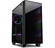 Inter-Tech X-608 Infinity Micro tower behuizing USB-A 3.2 (5 Gbit/s), USB-C 3.2 (5 Gbit/s), 2x Audio, Window-kit