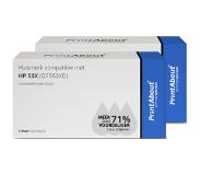 PrintAbout Huismerk HP 53X (Q7553XD) Toner Zwart Voordeelbundel 2-pack Hoge capaciteit