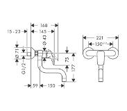Hansgrohe Logis wand keukenkraan chroom