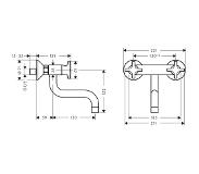 Hansgrohe Logis classic wandkeukenkraan met onder uitloop chroom