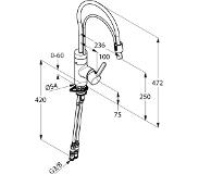Kludi E GO electronische keukenkraan met transformator chroom