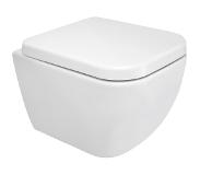Wiesbaden Vesta-Junior hangend toilet compact 47 cm diepspoel Rimless inclusief zitting met softclose en quickrelease, wit
