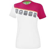 Erima T shirt 5 C meisjes polyester/mesh wit/roze