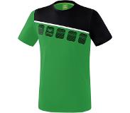Erima Teamline 5-C T-Shirt Smaragd-Zwart-Wit Maat M