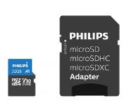 Philips FM32MP65B - Micro SDHC kaart 32GB incl. adapter - Class 10 - UHS-I U3