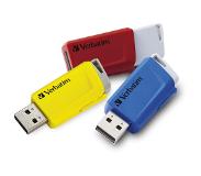 Verbatim V Store N CLICK USB-stick 16 GB USB 3.2 Gen 1 (USB 3.0) Geel, Rood, Blauw 49306