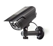 Nedis professionele dummy beveiligingscamera voor buiten met zonnepaneel - bullet - IP44 / zwart
