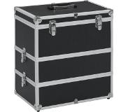 vidaXL Make-up koffer 37x24x40 cm aluminium zwart