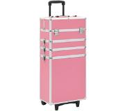 vidaXL Make-up trolley aluminium roze