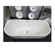 Wiesbaden Wall bubbelbad met Advance systeem en verlichting 180x80 mat wit