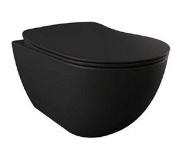 Creavit Toiletpot Hangend Creavit Rimless 51x35.5x29cm Mat Zwart met Bidet Functie