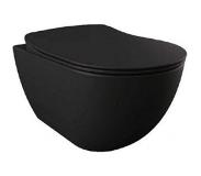 Creavit Free Wandclosetpot Randloos Mat Zwart ( Inclusief deksel)