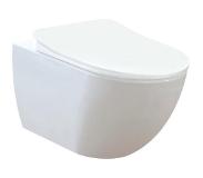 Creavit Free Wandclosetpot Met Spoelrand Met RVS Sproeier (Bidet) Mat Wit