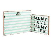 Clayre & Eef fotolijst 30x2x15 cm / (13x18 cm) - wit, groen - mdf