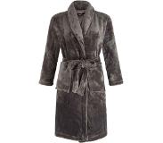 Badrock Grijze kinderbadjas - fleece - sjaalkraag - Badrock - maat XL ( 152-158)
