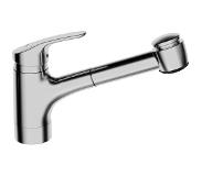 Hansa Hansamix 1 gats keukenkraan met uittrekbare handdouche met uitloop 23.5cm chroom