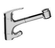 Hansa Hansamix 1 gats keukenkraan met stopkraan met uittrekbare handdouche met uitloop 23.5cm chroom