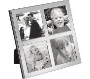 Carrs zilveren fotolijst voor 4 foto's 6 x 6 cm fr026/w