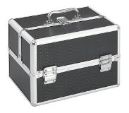 vidaXL Make-up koffer 22x30x21 cm aluminium zwart