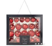 Ksd Kerstbal glas gl-mt-glit-tr/assorted/kerstrood